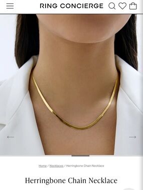 Ring Concierge herringbone gold necklace